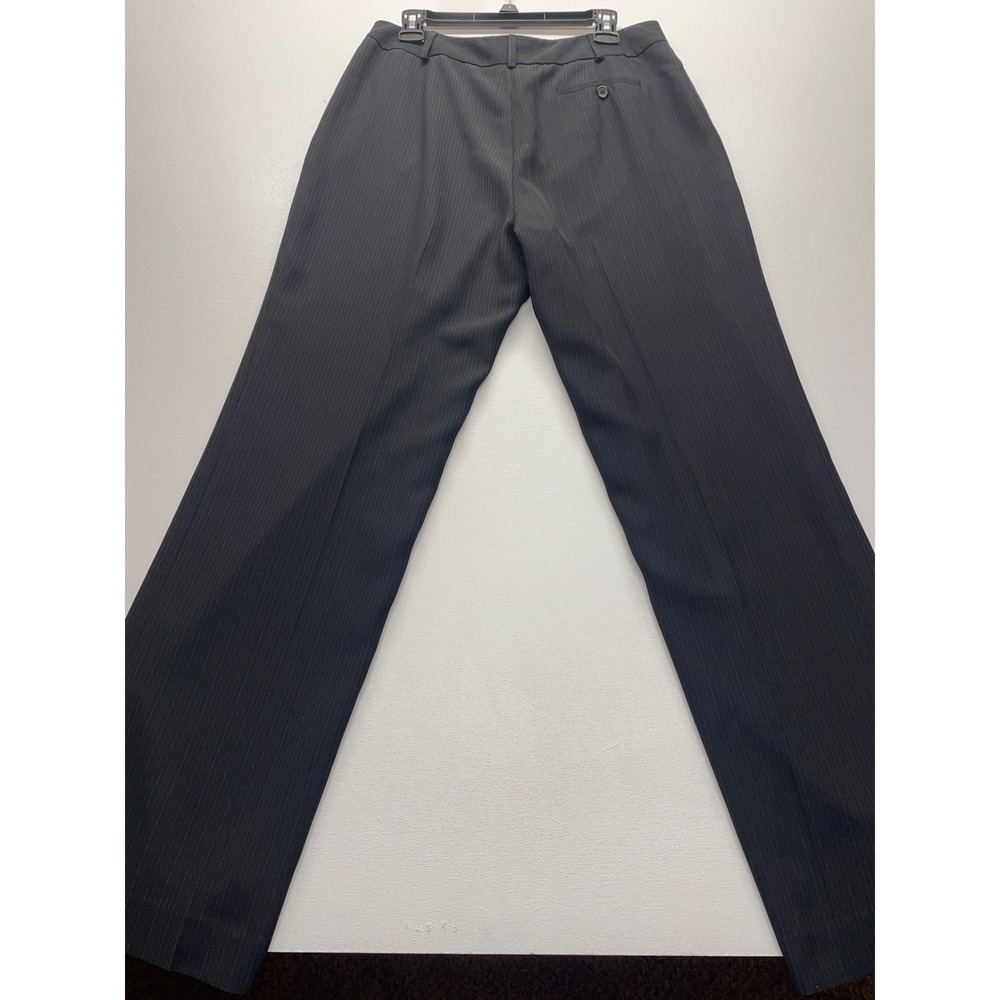 Jones New York Women's Black wide leg straight‎ Pinstripe Dress Pants Size 14